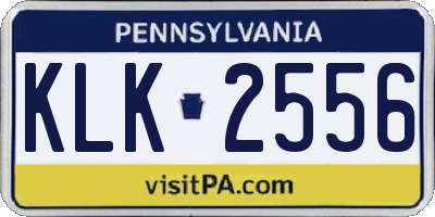 PA license plate KLK2556