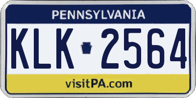 PA license plate KLK2564