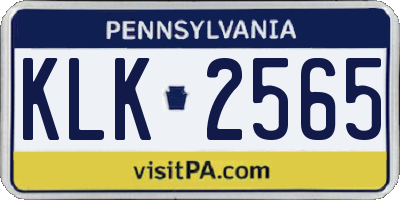 PA license plate KLK2565