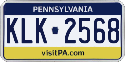 PA license plate KLK2568