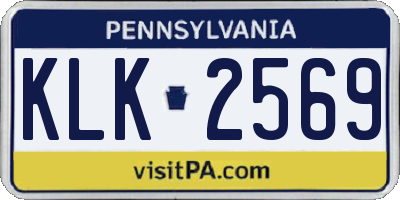 PA license plate KLK2569