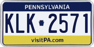 PA license plate KLK2571