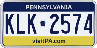 PA license plate KLK2574