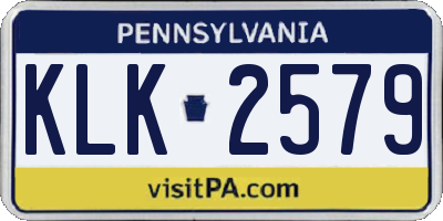 PA license plate KLK2579
