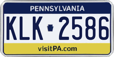 PA license plate KLK2586
