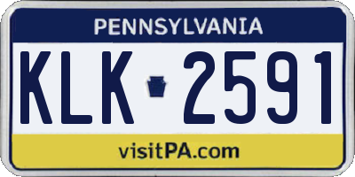 PA license plate KLK2591