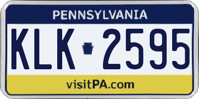 PA license plate KLK2595