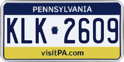 PA license plate KLK2609