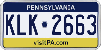 PA license plate KLK2663