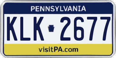 PA license plate KLK2677