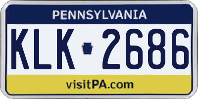 PA license plate KLK2686