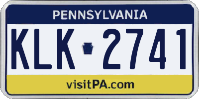 PA license plate KLK2741