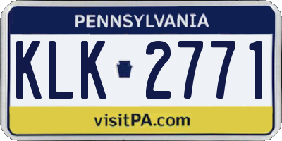 PA license plate KLK2771