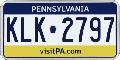 PA license plate KLK2797