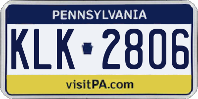PA license plate KLK2806