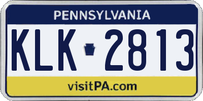 PA license plate KLK2813