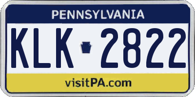 PA license plate KLK2822
