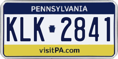 PA license plate KLK2841