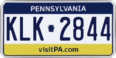 PA license plate KLK2844