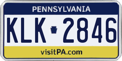 PA license plate KLK2846