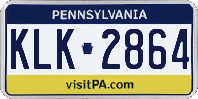 PA license plate KLK2864