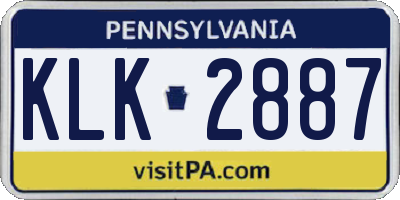 PA license plate KLK2887