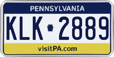 PA license plate KLK2889