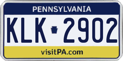 PA license plate KLK2902