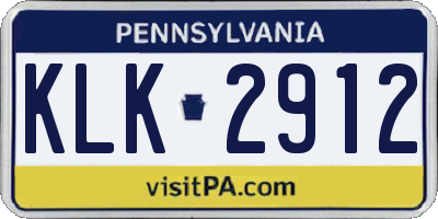 PA license plate KLK2912