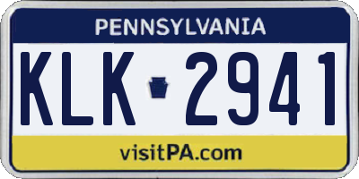 PA license plate KLK2941