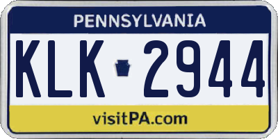 PA license plate KLK2944