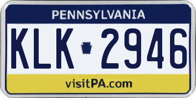 PA license plate KLK2946