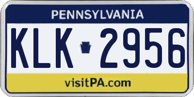 PA license plate KLK2956