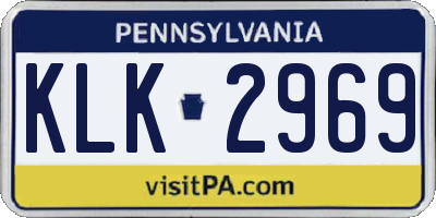 PA license plate KLK2969