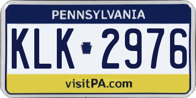PA license plate KLK2976