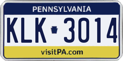 PA license plate KLK3014
