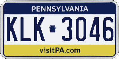 PA license plate KLK3046