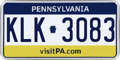 PA license plate KLK3083