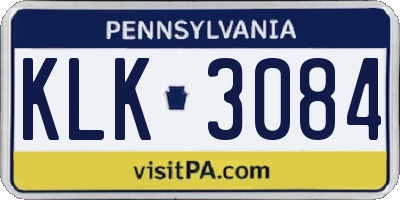 PA license plate KLK3084