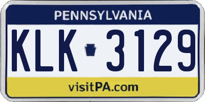 PA license plate KLK3129