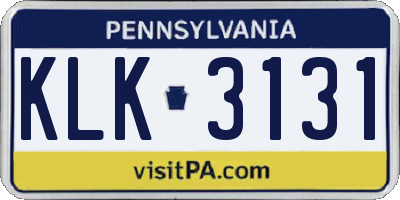 PA license plate KLK3131