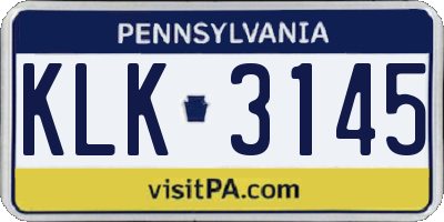 PA license plate KLK3145