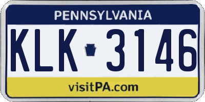 PA license plate KLK3146