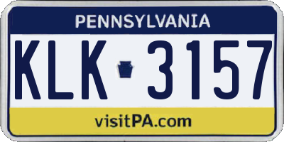 PA license plate KLK3157