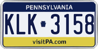 PA license plate KLK3158