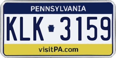 PA license plate KLK3159