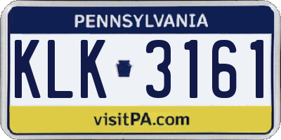 PA license plate KLK3161