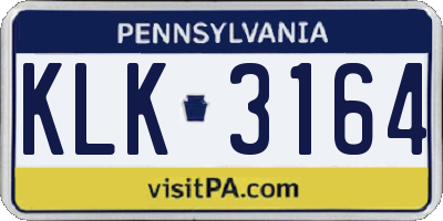 PA license plate KLK3164