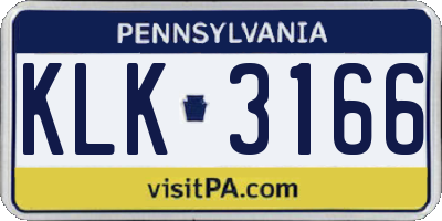 PA license plate KLK3166
