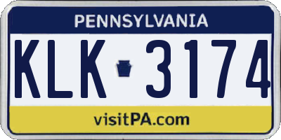 PA license plate KLK3174